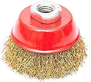 Beorol Circular Brass Coated Cup Wire Brush For Angle Grinder, ø65mm