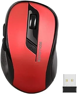 Promate Wireless Mouse, 2.4Ghz Portable Optical Wireless Mouse with USB Nano Receiver, 3 Adjustable DPI, 6 Buttons, 10m Working Range and Auto-Sleep Function for PC, Laptop, MacBook, Clix-7 Red