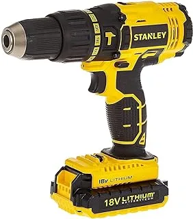 Stanley Cordless Hammer Drill with Kit Box, 18V, 1.5Ah Li-Ion Battery + Laser Distance Measure, 15m, TLM50 - SCH20S2KMEA3-B5