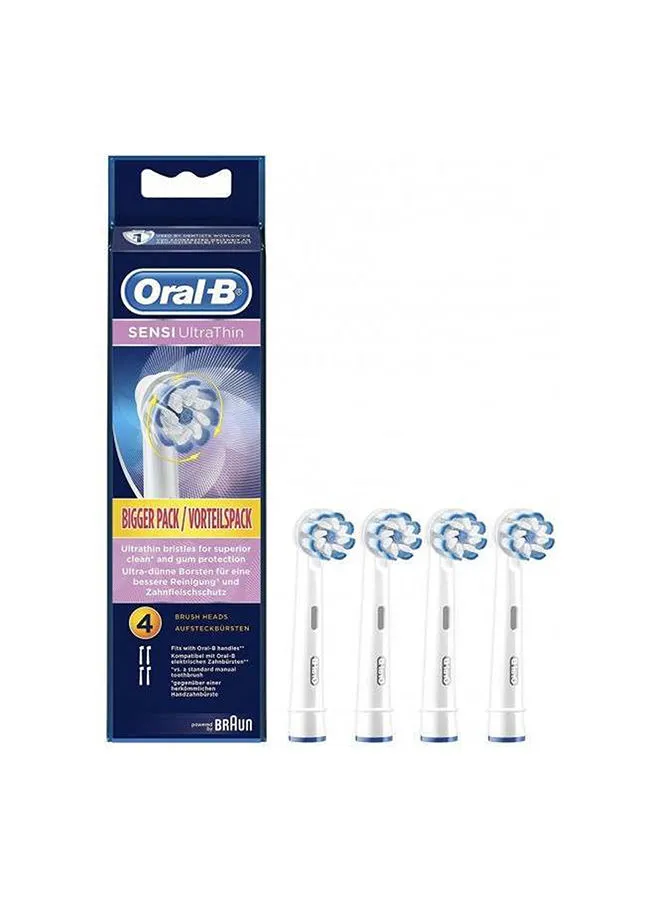 Oral B 4-Piece Sensi Ultra thin Replacement Brush Heads White/Blue 1.12ounces