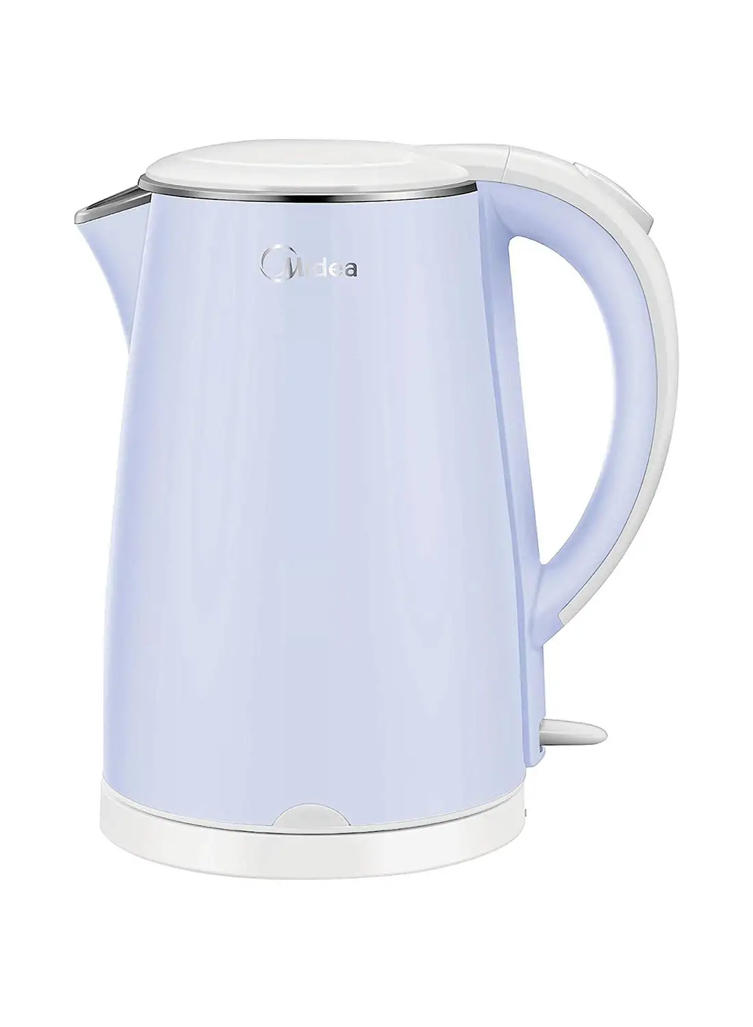 Midea Stainless Steel Electric Cordless Kettle, 360° Swivel Base, Double Wall Cool Touch Body, Power Cord Storage, Auto Cut-off Function, One Touch Lid Opening 1.7 L MKHJ1705B Light Blue