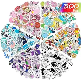 Mumoo Bear 300 Pieces Mixed Stickers for Water Bottles, Vinyl Waterproof Laptop Stickers Aesthetic Cute Colorful Stickers Laptop Luggage Skateboard Computer Stickers for Teens Girls Kids Boys