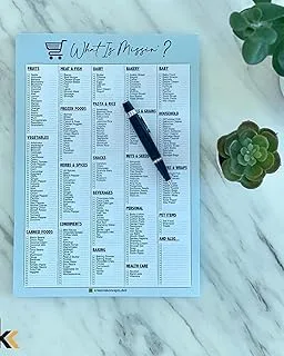 Kreative Koncepts Grocery List Planner Magnetic Board, Light Blue