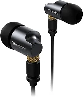 Technics Premium in- Ear Monitors IEM, High-Fidelity Wired in-Ear Earbuds Earphones with Innovative 10mm Driver for Ultra-Low Distortion - EAH-TZ700, Black/Gold