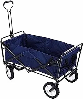 AL-AL Multifunction Portable Hand Trucks,Garden Cart Folding Wagon Foldable Heavy Duty Outdoor Trolley Utility Transport 80Kg Max Load, for Outdoor/Festivals/Camping, Blue