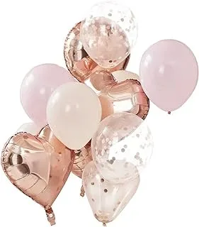 Ginger Ray Blush and Rose Gold Balloons Bundle 12 Pack Mix it Up, Party