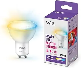 WiZ Tunable White [GU10 Spot] لمبة إضاءة ذكية متصلة بشبكة WiFi. 50 واط ضوء أبيض دافئ لتبريد ، التحكم في التطبيق للإضاءة الداخلية للمنزل ، غرفة المعيشة ، غرفة النوم ، 929002448302 ، عبوة واحدة