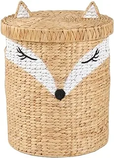 Homesmiths Water Hyacinth Laundry Hamper Fox Shape 38 x 38 x 59 cm