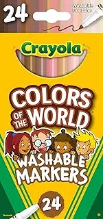 Crayola 24 Pieces Washable Fine Line Markers Colors of the World