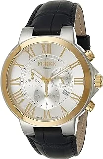 FERRE MILANO Ferrè Milano FM1G177L0041 Chronograph Leather Quartz Watch for Men, Silver