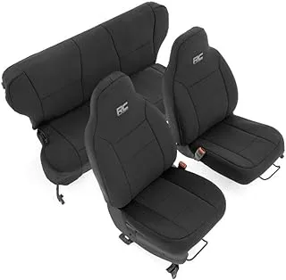 Rough Country Neoprene Seat Covers for 1997-2001 Jeep Cherokee XJ - 91022, Black, Front/Rear