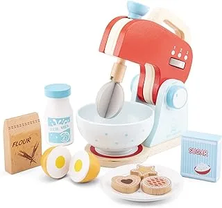 New Classic Toys Wood Mixer Set Junior, Red (7 Pieces) - 10702