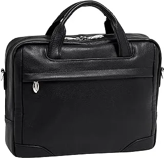 McKlein S Series Laptop Briefcase, Black Leather (15495)