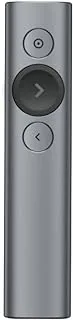 Logitech Spotlight Presentation Remote - Universal Wireless Presentation Clicker with Laser Pointer, Advanced Digital Highlighting, Bluetooth, 30 m Range and Quick Charging - Slate