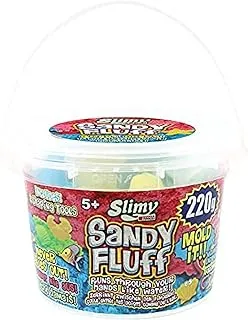 Slimy Sandy Fluff Magic Play Sand Including Bucket and Two Moulds for Playing