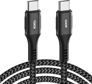 Mowsil USB C Cable 2Mtr, Nylon-Braided USB-C to USB-C 2.0 Cable (C to C) Compatible for iPhone 15/15 Plus/15 Pro/15 Pro Max, iPad Pro/Air/mini 6, MacBook Pro/Air, Galaxy S23, Huawei P60, Xiaomi,