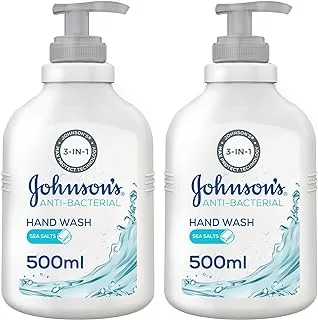 Johnson's Hand Wash, Anti-Bacterial, Sea Salts, 500ml, 1+1 FREE