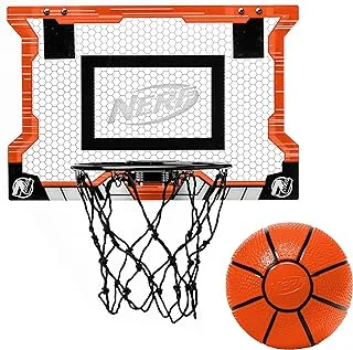 NERF Basketball Hoop Set - Pro Hoop Mini Hoop Set with Mini Basketball - Steel Rim Great for Dunking