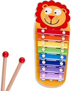 Baybee Wooden Xylophone Musical Toy for Kids with 8 Knots, Non-Toxic Animal Shaped Xylophone with Colors, Musical Instrument Toy for Kids, Toys Enhance Motor Skills & Hand Eye Coordination (Lion)