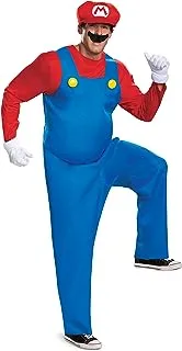 Disguise mens Mario Costume, Official Super Mario Adult Costume and Hat Adult Sized Costumes (pack of 1)