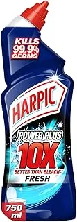 Harpic Power Plus Toilet Cleaner, 10X Better Than Bleach, Kills 99.9% Germs, Fresh Fragrance, 750 ml