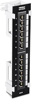 TRENDnet 12-Port Cat6 Unshielded Patch Panel,TC-P12C6V, Wall Mount,Included 89D Bracket,Vertical or Horizontal Installation, Compatible w/ Cat5e & Cat6 RJ45 Cabling, 110 IDC Type Terminal Blocks Black