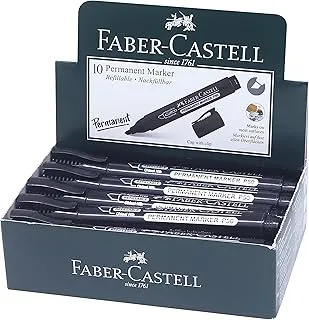 Faber-castell chisel tip permanent marker 10pcs black