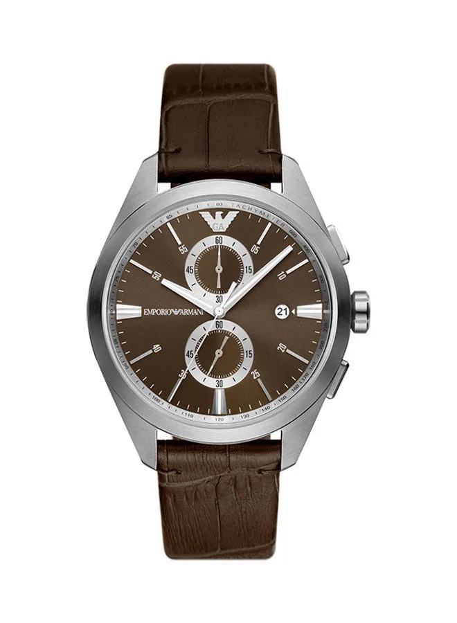 EMPORIO ARMANI Men's Leather Chronograph Wrist Watch AR11482