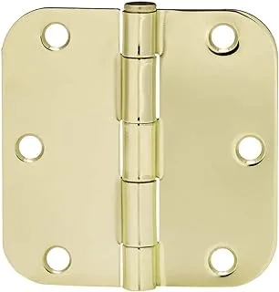 Amazon Basics Rounded 3.5 Inch x Door Hinges, 18 Pack, Polished Brass