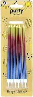 Italo Pencil Candles with Stand 6-Pieces, Multicolor