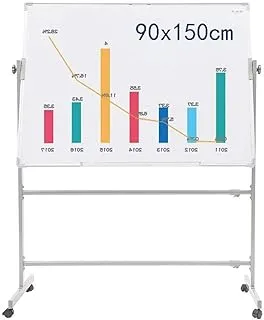 SHOWAY Magnetic Whiteboard - Liftable Mobile Stand - Office Conference Teaching Training - Home Study Tablet - Easy To Wipe Dry Erase Board (Color : Double sided, Size : 90X150CM)