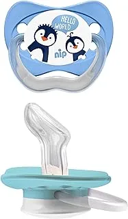 nip, Family Soothers, Size 1, 0-6 Months, Silicone, Made in Germany, BPA Free, Penguin & Bear