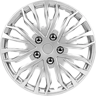 Pilot Automotive WH141-17S 17 Inch Apex Silver Universal Hubcap Wheel Covers for Cars - Set of 4 - Fits Most Cars