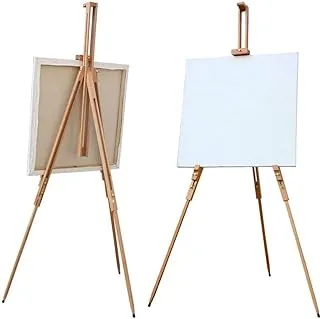 AZJ Adjustable Artist Easel Stand Solid Beech Wood Portable Collapsible Telescopic Tripod Easel Painting Drawing Canvas Sketchbook