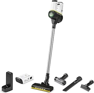 Karcher VC6 Cordless Premium ourFamily Vacuum Cleaner, 800ml Capacity, Long Lasting Battery, Powerful Suction, Wall Charging Bracket, White & Black