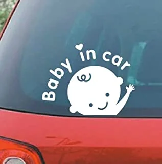 Vool Baby in Car Safety Sign Sticker - White