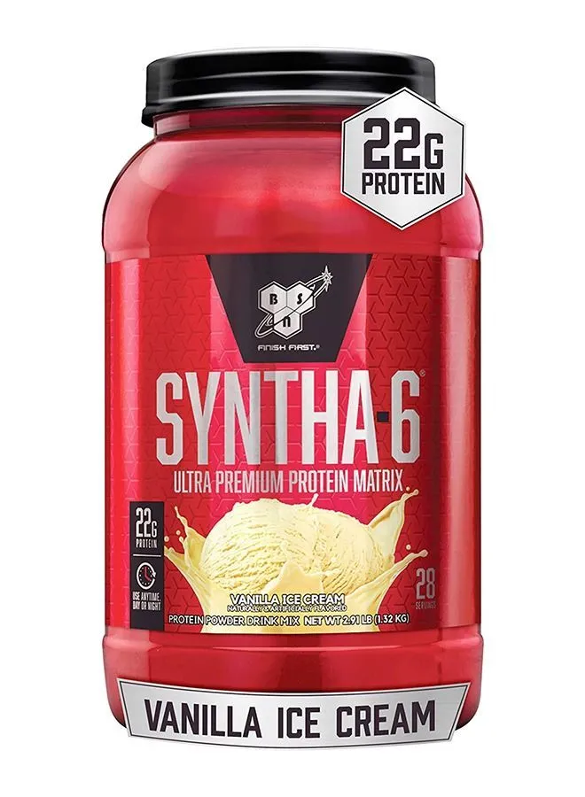 BSN Syntha-6 Ultra Premium Protein Matrix, Whey Protein Powder, Micellar Casein, Milk Protein Isolate Powder- Vanilla Ice Cream, 2.91 lbs, 28 Servings (1.32 KG)