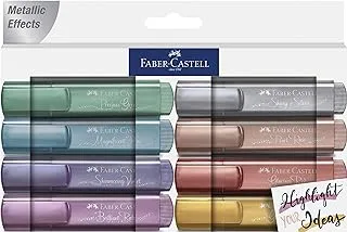 Faber-Castell Highlighter TL 46 Metallic 8 ألوان ، اللون: ذهبي لامع ، فضي لامع ، وردي لؤلؤي ، ياقوت لامع ، أزرق رائع ، أخضر ثمين ، أحمر مجيد ، بنفسجي متلألئ