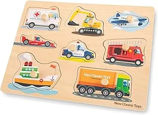 New Classic Toys 10432 Peg Puzzle Transport 8 Pieces FSC 100% Certified Wood