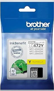 Brother Genuine LC472Y Yellow Printer Ink Cartridge, Prints up to 550 pages