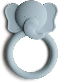 Mushie Silicone Baby Teether Animal | 3+ Months | Easy Grip Soft Soothing Teething Toy | Irritated Gum Relief | Food Grade Silicone | 100% BPA Free | Made in Denmark | Elephant (Cloud)