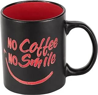 Royalford 11oz Stoneware Mug- RF11169 Perfect for Hot and Cold Drinks Food-Grade, Non-Toxic and Safe to Use Stylish, Durable and Long-Lasting Design Premium-Quality Black and Red