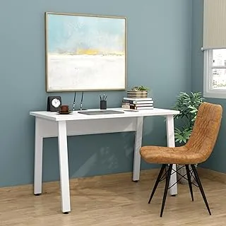 RIGID Modern Computer Desk,Study Office Desk Large Writing Study Table for Home Office Computer Desk with Extra Strong Legs (White)