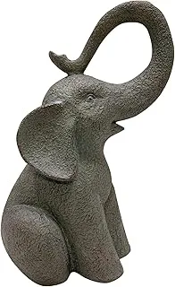 Design House 395889 Good Luck Elephant Indoor/Outdoor Figurine Statue for Home & Office Décor Housewarming Gifting Birthdays, Stone