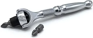 Titan 11318 1/4-Inch Drive x 4-Inch 90-Tooth Swivel Head Micro Ratcheting Bit Driver - Silver, one size