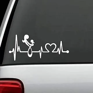 Car stickers decals mother mom loves daughter heartbeat lifeline monitor decal sticker vinyl for truck suv