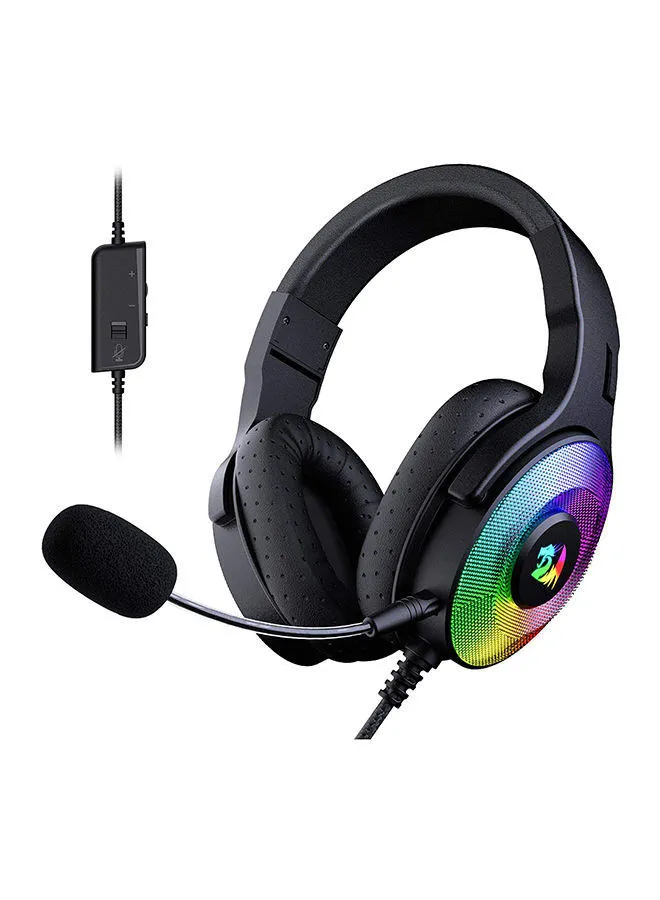 REDRAGON Redragon H350 Pandora Rgb Wired Gaming Headset, Dynamic Rgb Backlight - Stereo Surround-Sound - 50 Mm Drivers - Detachable Microphone, Over-Ear Headphones Works For Pc/Ps4/Xbox One/Ns-Black