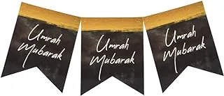 Prickly Pear Umrah Mubarak Banner, 2 m Length, Black/Gold