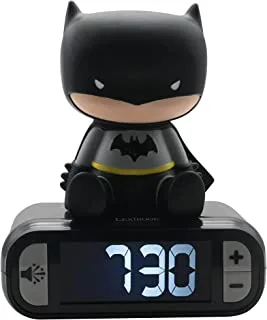 Lexibook - Batman Digital Alarm Clock with Night Light Snooze, Clock, Luminous Batman, Black colour - RL800BAT