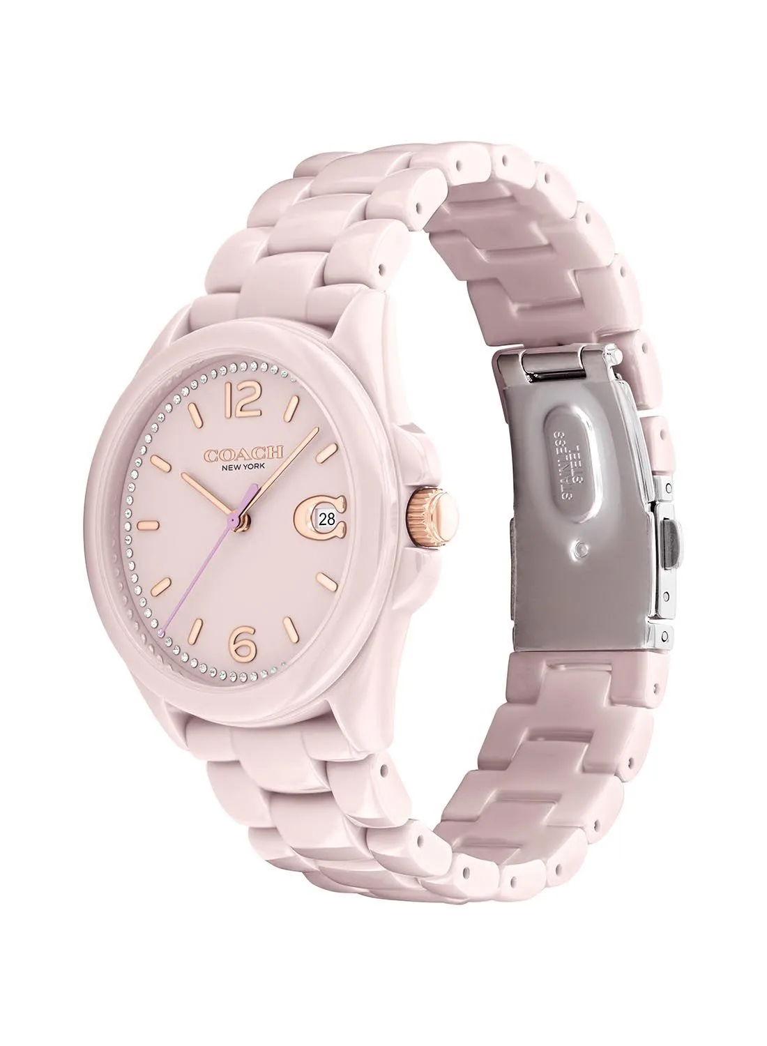 COACH COACH GREYSON WOMEN's BLUSH DIAL, PINK CERAMIC WATCH - 14503926